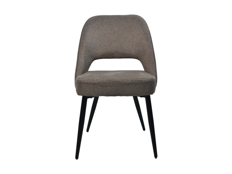 HSM Collection -Eetkamerstoel Jenna - Set van 2 - 62x54x87 - bruin/zwart - Katoe