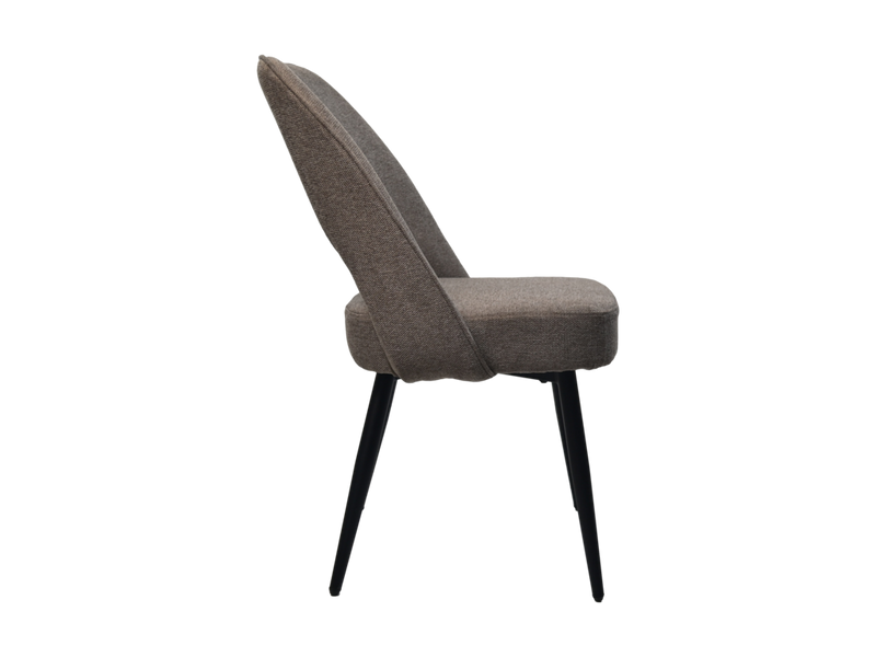 HSM Collection -Eetkamerstoel Jenna - Set van 2 - 62x54x87 - bruin/zwart - Katoe