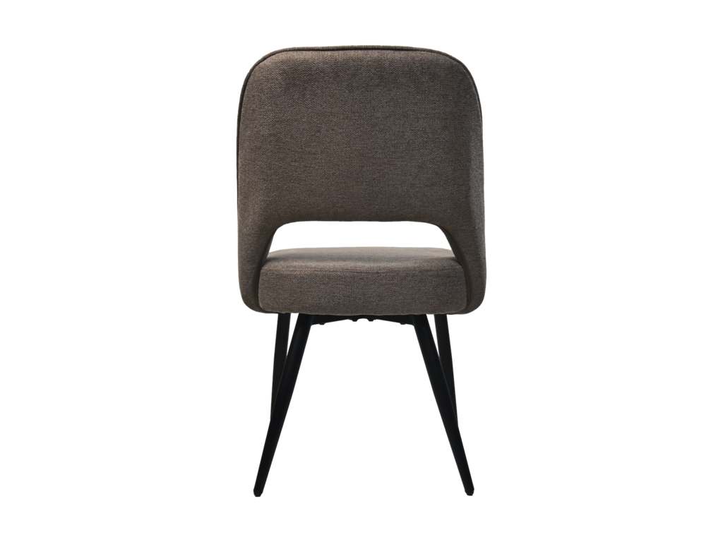 HSM Collection -Eetkamerstoel Jenna - Set van 2 - 62x54x87 - bruin/zwart - Katoe