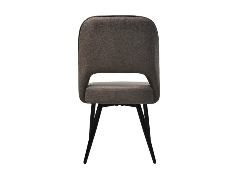 HSM Collection -Eetkamerstoel Jenna - Set van 2 - 62x54x87 - bruin/zwart - Katoe