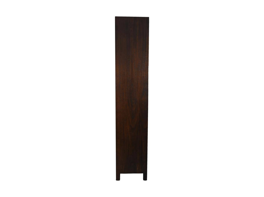 HSM Collection-Wandkast Met 5 Vakken L-100x42x215-Bruin-Teak Fineer