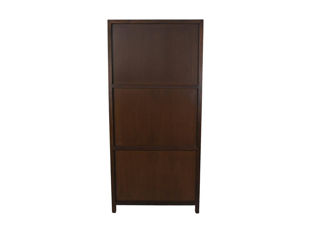 HSM Collection-Wandkast Met 5 Vakken L-100x42x215-Bruin-Teak Fineer