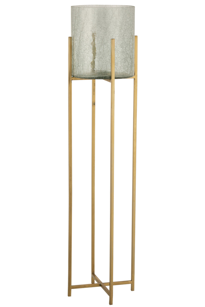 Hurricane Sofia Craquelure Glass/Stainless Steel Gold Large