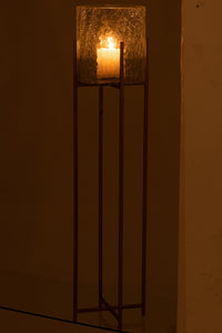 Hurricane Sofia Craquelure Glass/Stainless Steel Gold Large