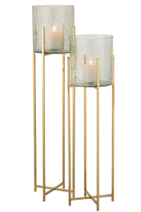 Hurricane Sofia Craquelure Glass/Stainless Steel Gold Large