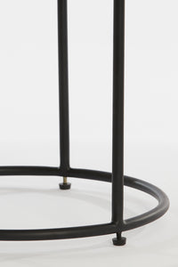 Side table S/2 45,5x35,5+53x45,5 cm JAIRO lthr d.brwn+blck