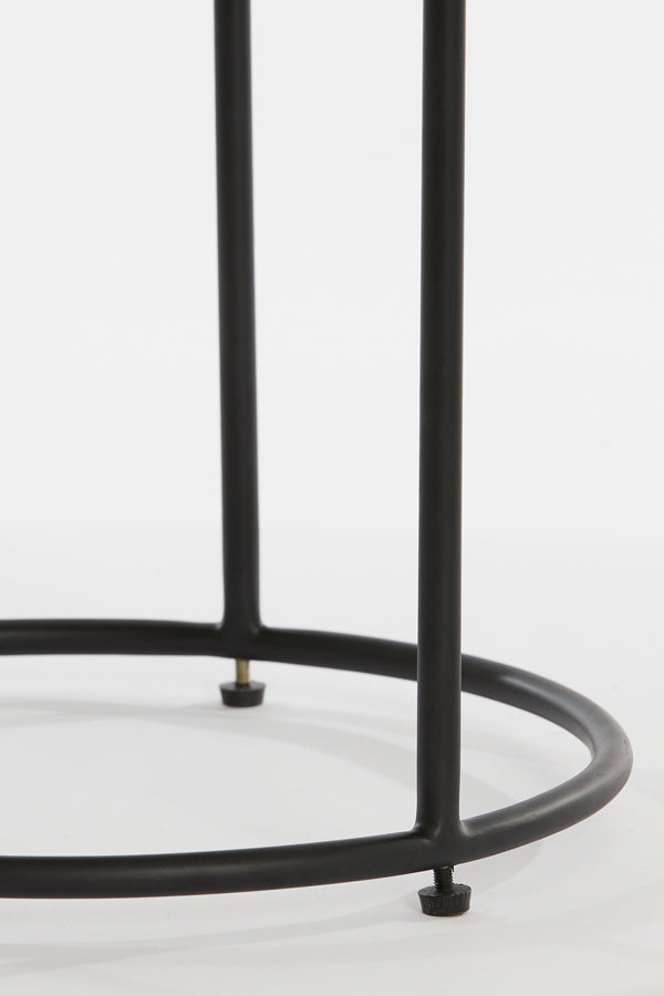 Side table S/2 45,5x35,5+53x45,5 cm JAIRO lthr d.brwn+blck