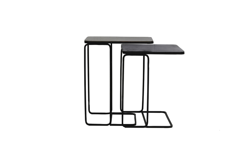 Side table S/2 40x40x51+46x31x57 cm LAJA ant copper+bronze