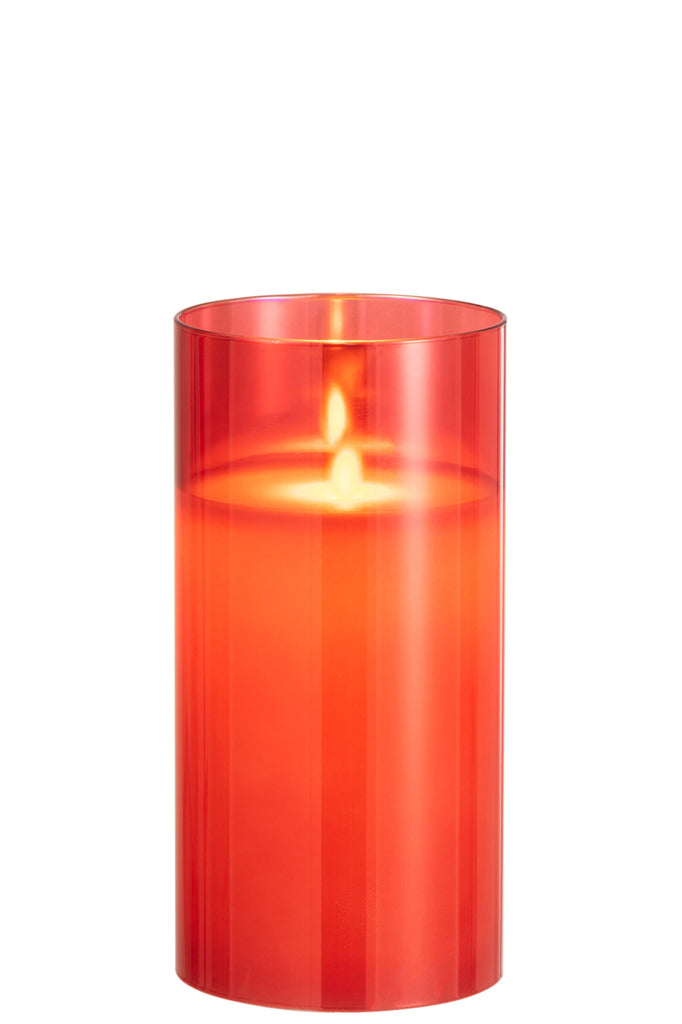 Ledlamp Shining Glass Red Medium
