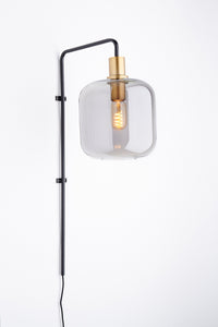 Wall lamp 35x21x70 cm LEKAR antique bronze+smoked glass