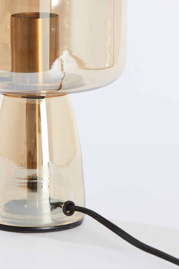 Table lamp 16x32 cm LOTTA glass amber+gold