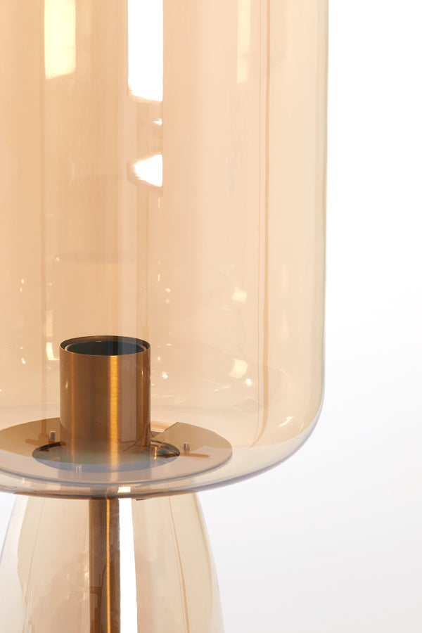 Table lamp 21x45 cm LOTTA glass amber+gold