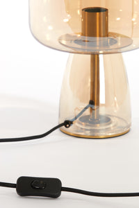 Table lamp 21x45 cm LOTTA glass amber+gold