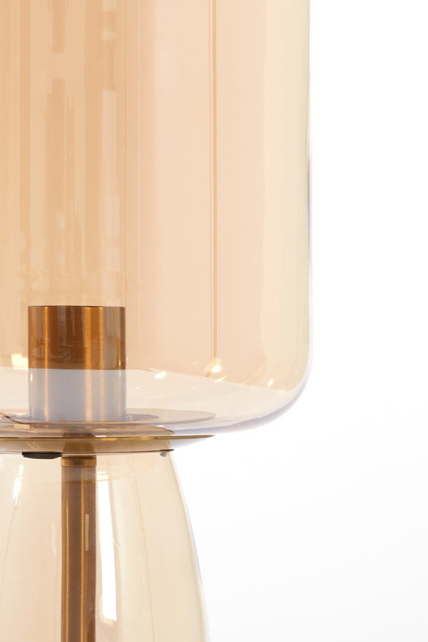 Table lamp 21x45 cm LOTTA glass amber+gold