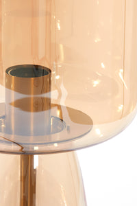 Table lamp 21x45 cm LOTTA glass amber+gold