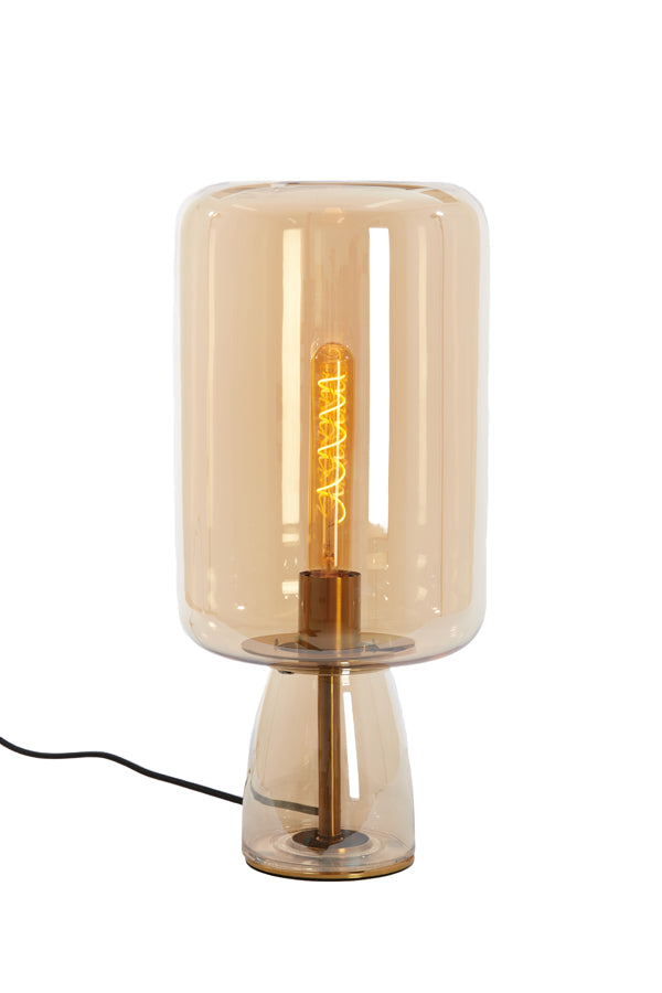 Table lamp 21x45 cm LOTTA glass amber+gold