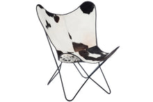 Afbeelding in Gallery-weergave laden, Lounge Chair Cowhide/Metal White/Black
