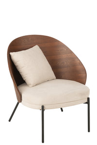 Lounge Chair Lone Ply Wood/Metal Brown/Grey