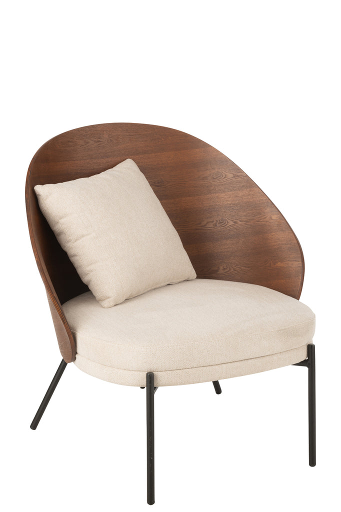 Lounge Chair Lone Ply Wood/Metal Brown/Grey