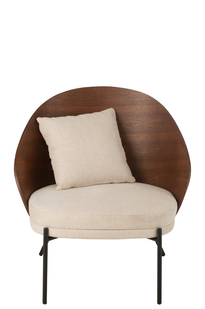 Lounge Chair Lone Ply Wood/Metal Brown/Grey