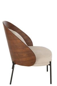 Lounge Chair Lone Ply Wood/Metal Brown/Grey