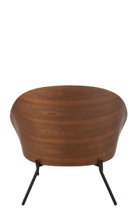Lounge Chair Lone Ply Wood/Metal Brown/Grey