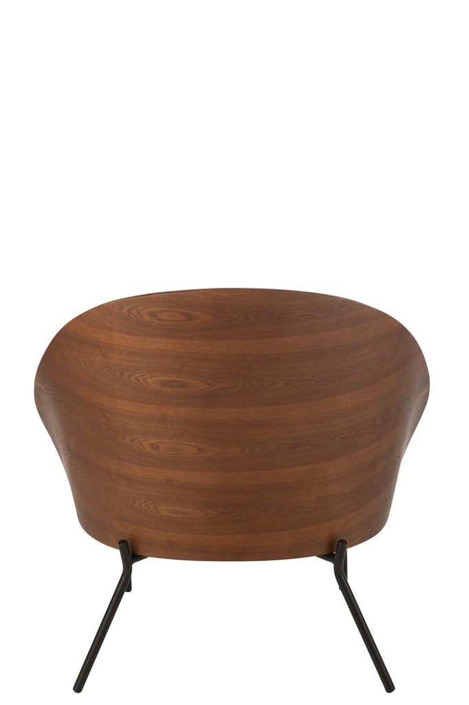 Lounge Chair Lone Ply Wood/Metal Brown/Grey