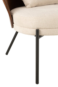 Lounge Chair Lone Ply Wood/Metal Brown/Grey