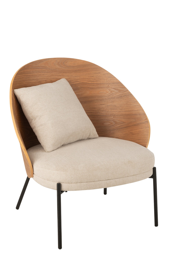Lounge Chair Lone Ply Wood/Metal Natural/Grey