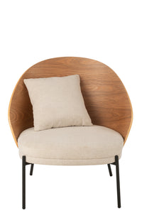 Lounge Chair Lone Ply Wood/Metal Natural/Grey