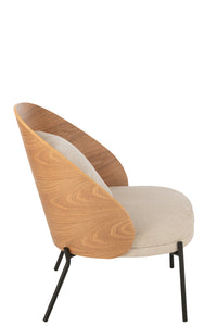 Lounge Chair Lone Ply Wood/Metal Natural/Grey