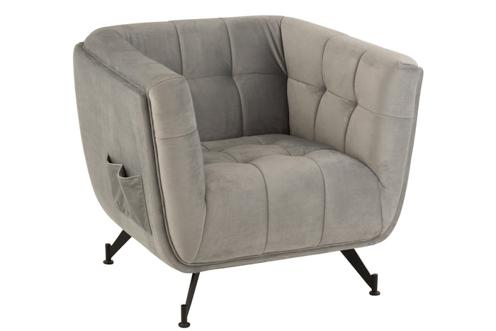 Lounge Seat 1-Person Textile/Wood/Metal Light Grey