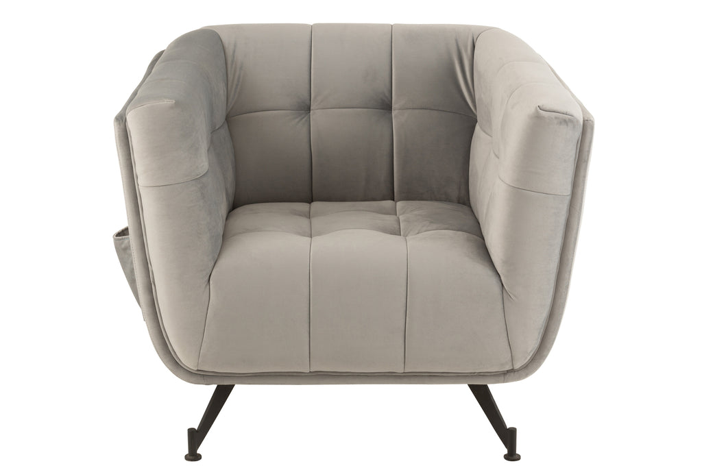 Lounge Seat 1-Person Textile/Wood/Metal Light Grey