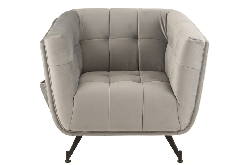 Lounge Seat 1-Person Textile/Wood/Metal Light Grey
