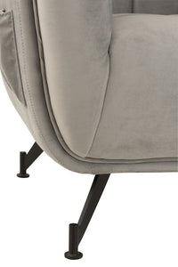 Lounge Seat 1-Person Textile/Wood/Metal Light Grey