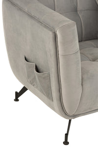 Lounge Seat 1-Person Textile/Wood/Metal Light Grey