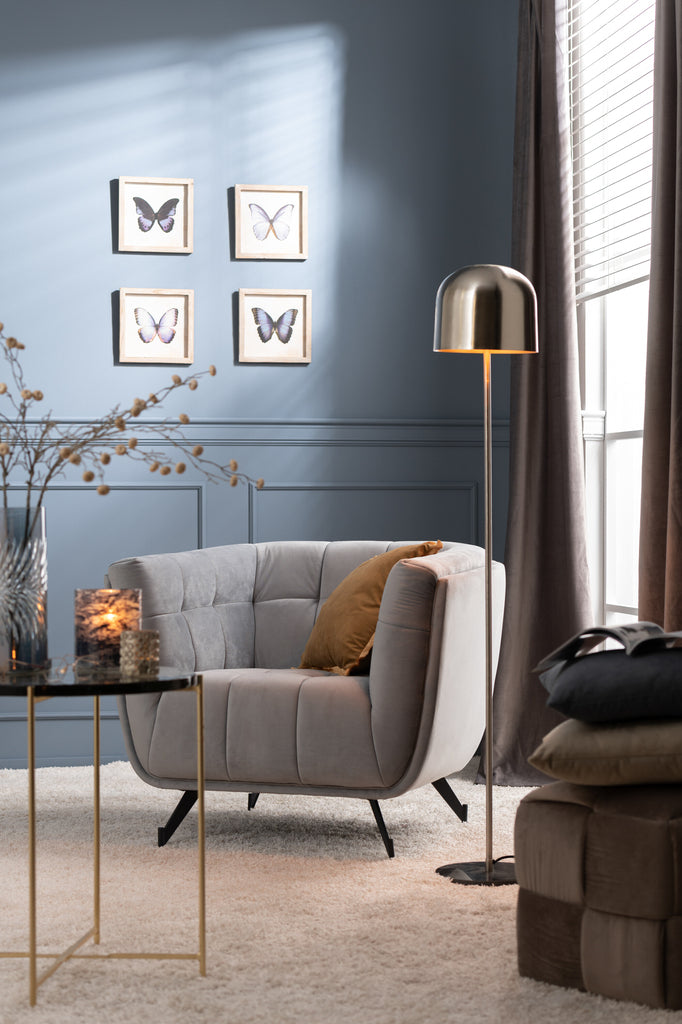 Lounge Seat 1-Person Textile/Wood/Metal Light Grey