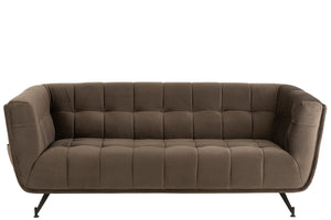 Lounge Seat 3-Person Textile/Wood/Metal Dark Grey J-Line