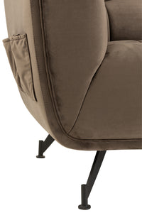 Lounge Seat 3-Person Textile/Wood/Metal Dark Grey J-Line