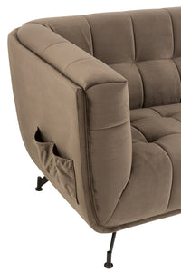 Lounge Seat 3-Person Textile/Wood/Metal Dark Grey J-Line