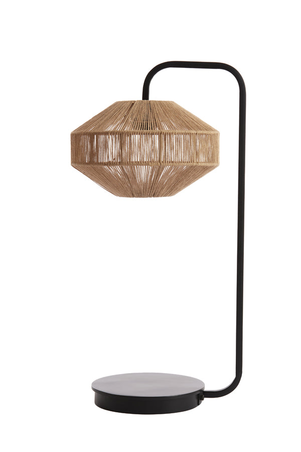 Table lamp 26x60 cm LYRA natural+matt black