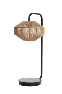 Table lamp 26x60 cm LYRA natural+matt black