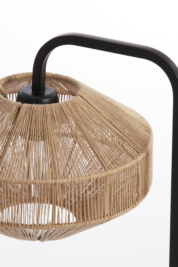 Table lamp 26x60 cm LYRA natural+matt black