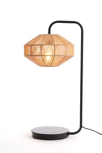 Table lamp 26x60 cm LYRA natural+matt black