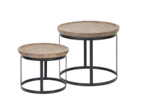 Coffee table S/2 43x35+53x45 cm MACHALA wood-black