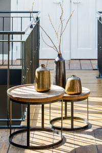 Coffee table S/2 43x35+53x45 cm MACHALA wood-black