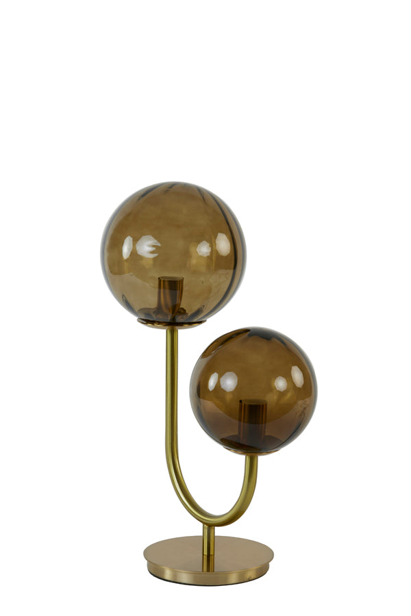 Table lamp 2L 33x18x43 cm MAGDALA glass brown+gold