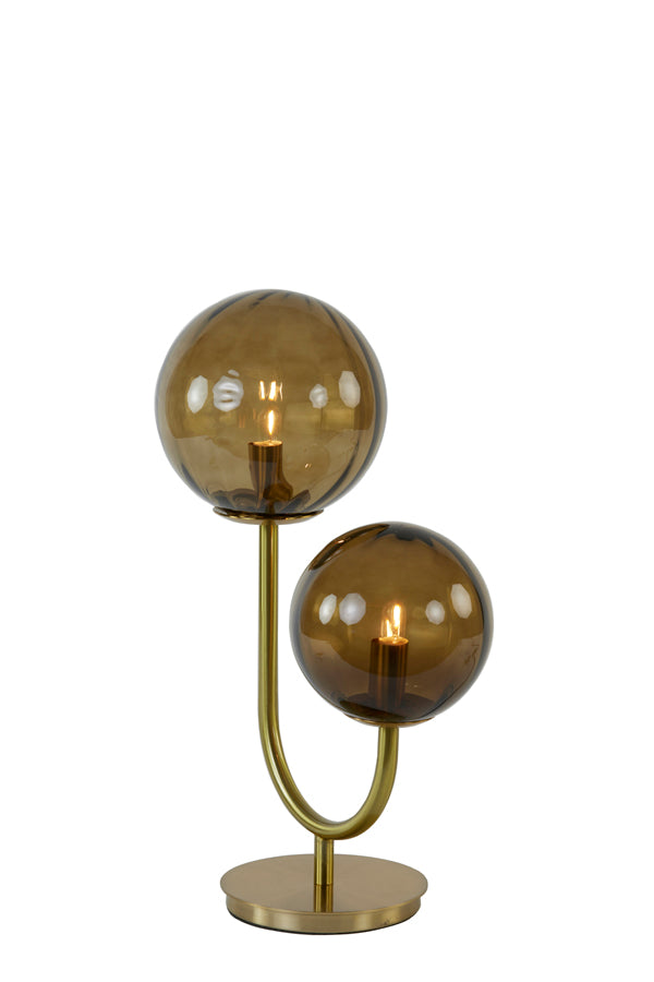 Table lamp 2L 33x18x43 cm MAGDALA glass brown+gold