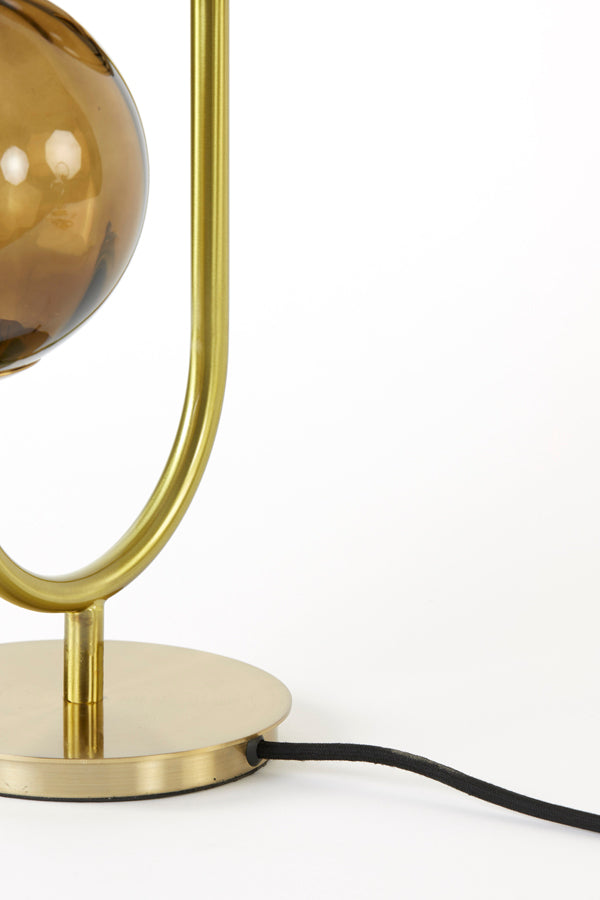 Table lamp 2L 33x18x43 cm MAGDALA glass brown+gold