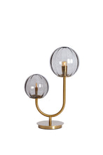 Afbeelding in Gallery-weergave laden, Table lamp 2L 33x18x43 cm MAGDALA glass light grey+gold
